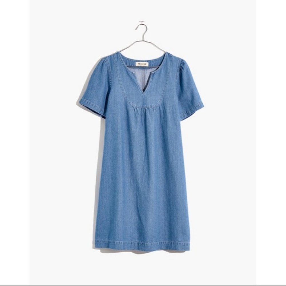 Madewell Denim Popover Swing Dress Newsom Wash XXS - Picture 4 of 11